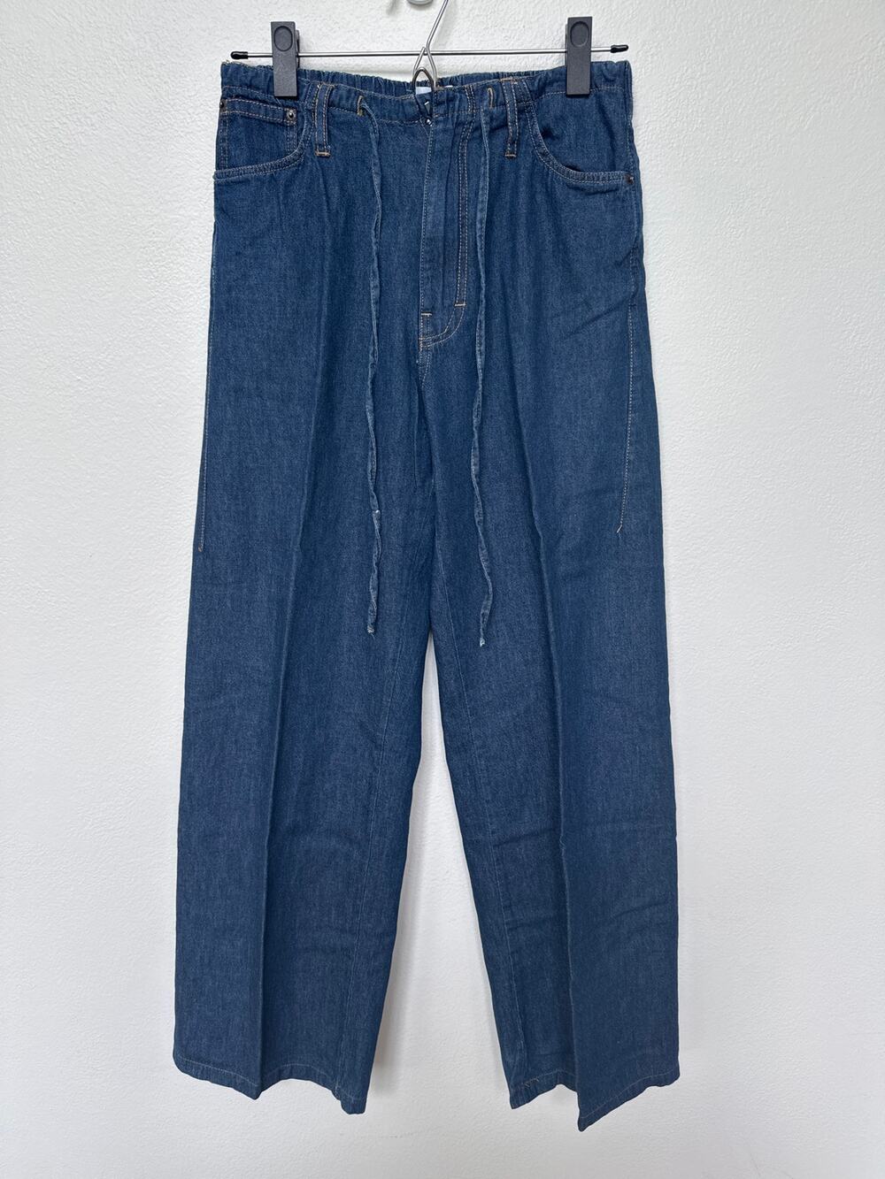 ZARA High Rise Wide Leg Elastic Waist Drawstring Jeans Blue Womens Size 4